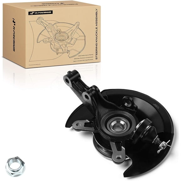 A-Premium Front Left Steering Knuckle & Wheel Bearing Hub Assembly Compatible with Honda Civic 2001 2002, L4 1.7L, Driver Side, Replaces 51215S5AJ10