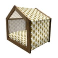 thumbnail image 2 of Avocado Pet House, Doodle Style Fruits Exotic Tropical Composition with Dashed Lines Ecology, Outdoor & Indoor Portable Dog Kennel with Pillow and Cover, 5 Sizes, Yellow Green Brown, by Ambesonne, 2 of 5