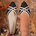thumbnail image 2 of FRSASU Women's Flats Shoes Pointed Toe Knit Ballet Comfortable Dressy Slip On Flat Classic Ballet office Work Shoes Black, 2 of 9