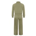thumbnail image 3 of ZsaeSM Women 2 Piece Casual Tracksuit Sets Half Zip Lapel Sweatshirt & Drawstring Wide Leg Pants Comfy Lounge Outfit Set Army Green L, 3 of 7