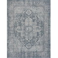 thumbnail image 2 of Hauteloom Peeta Boho Faded Vintage Look Oriental Medallion Area Rug - Farmhouse Traditional Floral Carpet for Living Room, Bedroom, Dining Room - Blue, Gray Blue - 5'2" x 7', 2 of 9