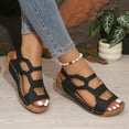 thumbnail image 4 of Pandaie Women's Orthopedic Wedge Sandals 2026 Cutout Slip on Summer Dressy Slides Comfortable Arch Support Platform Shoes for Casual Daily Walking Black 6.5, 4 of 7