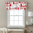 thumbnail image 3 of Red Gray Geometric Stripes Valance Curtain for Windows Modern Abstract Lines Maze Rod Pocket Curtain Valances Short Window Treatments Panels for Kitchen Bathroom Laundry Room Basement 42 x 12 Inch, 3 of 9