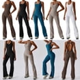 thumbnail image 2 of ZPAQI Women Trousers Pull On Wide Leg Jumpsuit Elasticated Smocked Waist Lounges Pants, 2 of 18