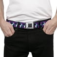 thumbnail image 3 of Buckle-Down Belt, Seatbelt Buckle Belt, Peaks Turquoise Fuchsia Black White, 34 to 52 Inches, 3 of 9