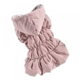 thumbnail image 2 of Dog Pet Warm Dress Hoodie Floral Bubble Skirt Girl Dog Cat Winter Coat Outfit Clothes, Pink, XS, 2 of 10
