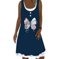thumbnail image 1 of MY Women Butterfly Floral Print Sleeveless Buttons U Neck Mini Dress, 1 of 2