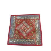 Mogul Boho Décor Pillow Cover Zari Embroidered Sequin Patchwork Accent Toss Pillows Cases 16x16