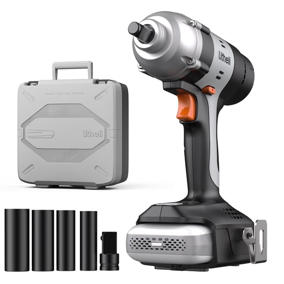 Kit de llave de impacto LiTHELi 20V, 295 ft-lbs, 5 niveles de torque