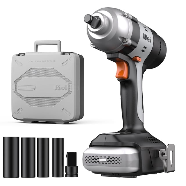 Kit de llave de impacto LiTHELi 20V, 295 ft-lbs, 5 niveles de torque