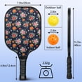 thumbnail image 3 of Pickleball Paddles Set,Pioneer Flower Floral Print Pattern Fiberglass Surface Pickleball Racket Set with 2 Indoor Outdoor Pickleball Balls and Pickleball Bag,Pickle-ball Equipment, 3 of 6