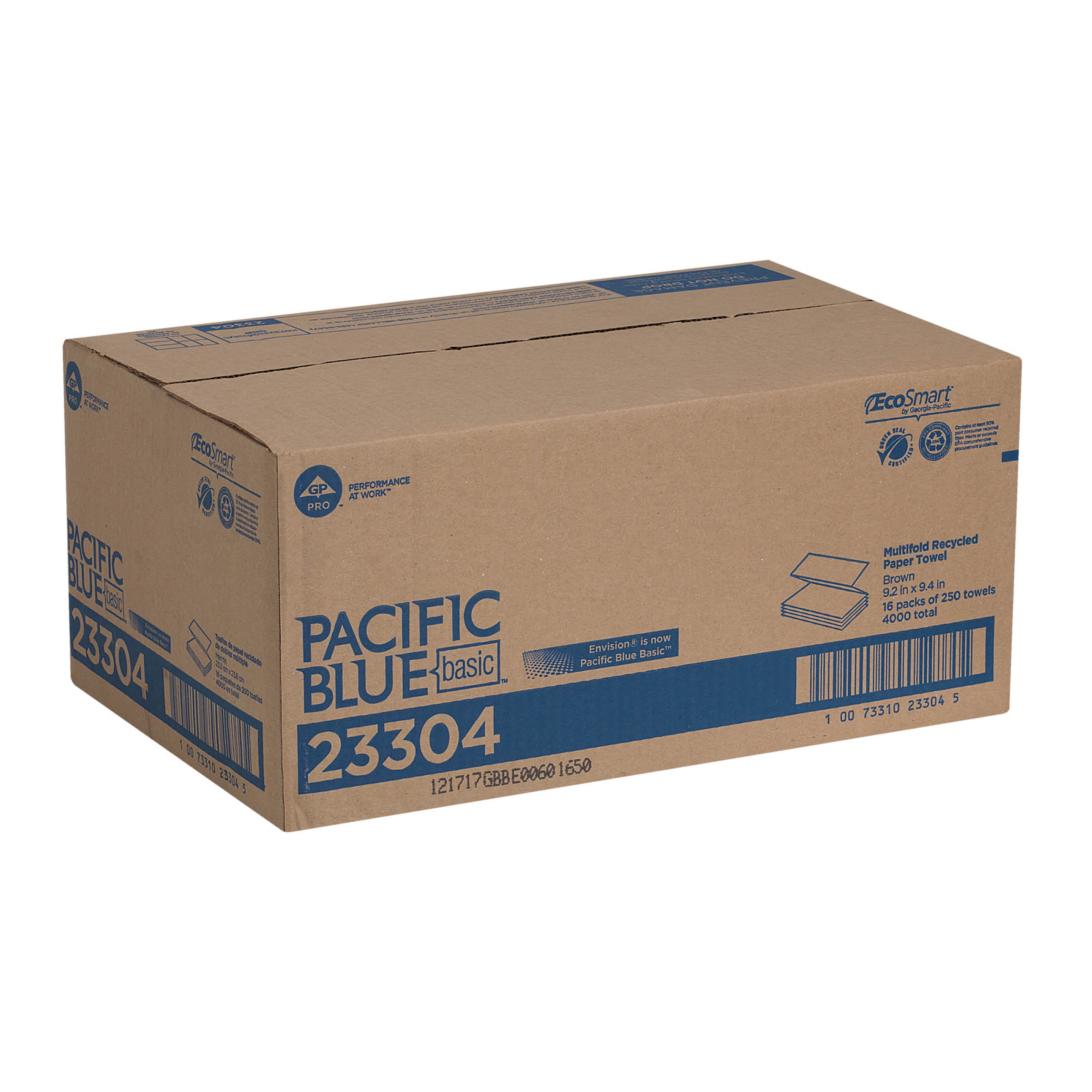 Georgia-Pacific Pacific Blue Basic Multifold Paper Towel, 23304, 4,000 Towels per Case