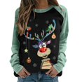 thumbnail image 1 of Chandail en Molleton de Noël pour Femmes 2023 Col Rond Mode Décontractée Manches Longues Imprimé de Noël Chandail en Molleton Hauts Blouse en Liquidation, 1 of 3
