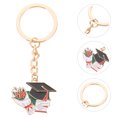 thumbnail image 2 of abbageba 2Pcs Graduation Keychain Bachelor Cap Keyrings Backpack Hanging Charm Graduation Season Gift, 2 of 5