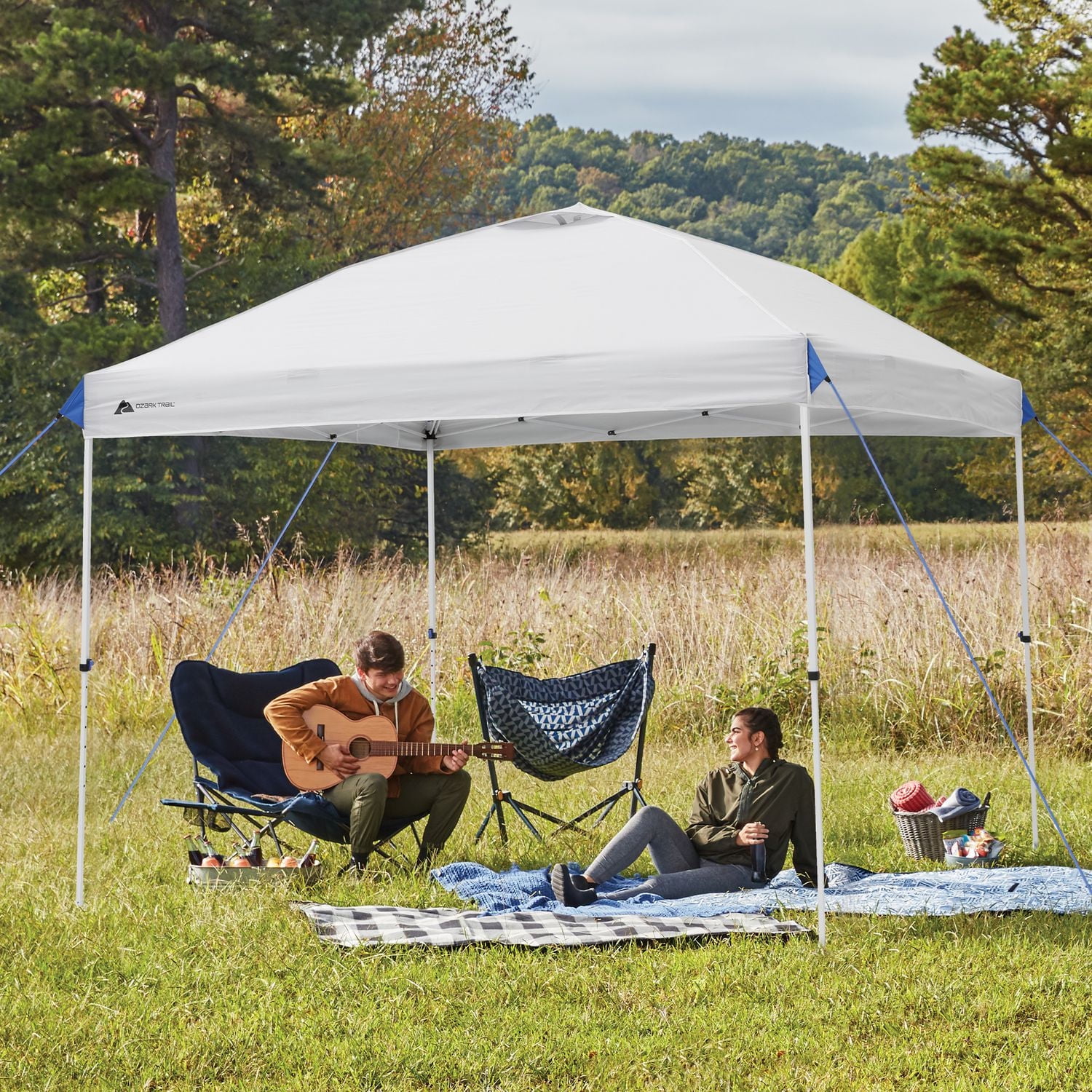 Ozark Trail 10 FT x 10 FT Straight Leg Instant Canopy, 100 SQ FT, GRAY, 10 x 10 Canopy