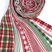 Merry Christmas Red & Green Plaid Homespun Fabric 2.5 X 44 inch Precut Roll (Jelly Roll)- 22 pc. by JCS