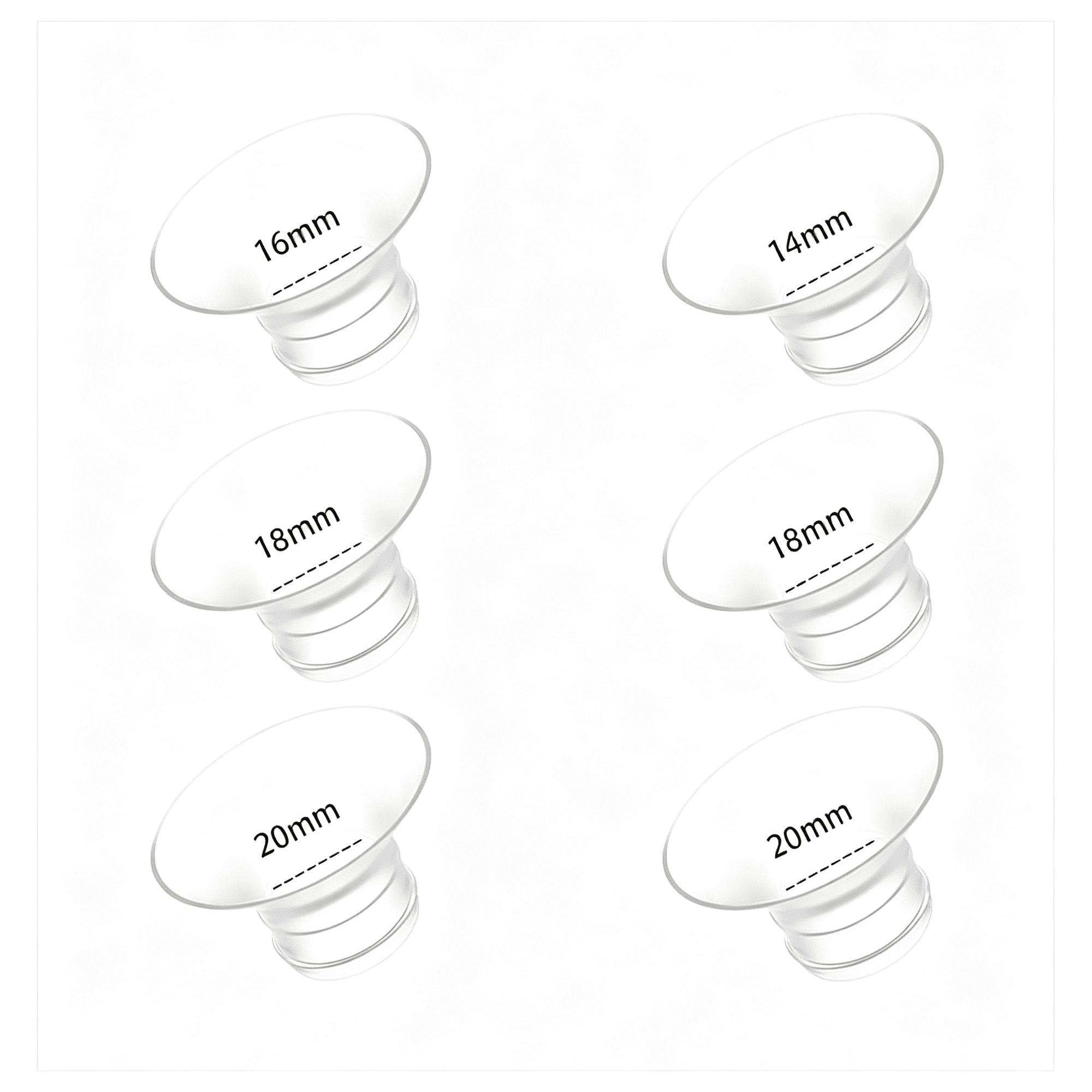 XIRQI 10PC Flange Insert 14/16/18/20/22mm*2 Compatible with eufy S1 Pro/S1/E20/E10 Wearable Pump,for Momcozy Medela/Elvie/Lansinoh/Paruu with 24mm Flange/Shield Pump