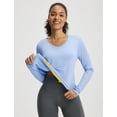 thumbnail image 7 of baleaf Women's Long Sleeve Sun Shirts UPF50+ UV Protection Rash Guard Lightweight Quick Dry V Neck Workout Hiking Tops Light Blue XL, 7 of 7