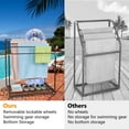 thumbnail image 5 of Pool Towel Rack Outdoor with Wheels, PVC Trapedozal Outdoor Towel Rack for Pool, 5 Bar Curved Towel Rack, Free Standing Poolside Storage Organizer,Towel Stand for Beach, Pool, Indoor, 5 of 9