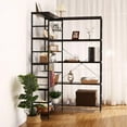 thumbnail image 2 of Industrial Corner Bookshelves 5 Tiers Etagere Shelf Storage Display Rack Bookcase with Metal Frame for Living Room Home Office, 2 of 6