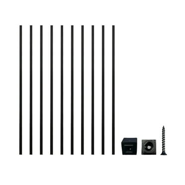 saney Square Balusters, 32’’ – 20pk Stair Baluster Kit with 40 Connectors for Indoor or Outdoor Stairs, Made with Durable Black Textured Powder-Coat Finished Aluminum (32’’ x 3/4’’)