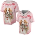 thumbnail image 3 of Happy Valentine's Day Brittany Spaniel holding flowers All Over Print 3D Baseball Shirt Brittany Dog Lover Gifts Idea Softball Sport - 3005, 3 of 6