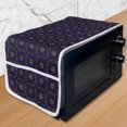 thumbnail image 1 of Oriental Microwave Oven Cover, Abstract Pattern of Arching Dots Floral Motifs Old Fashioned Feels, Water Resistant Organizer with Pockets for Kitchen, 36" x 12", Dark Indigo Dark Khaki, by Ambesonne, 1 of 4