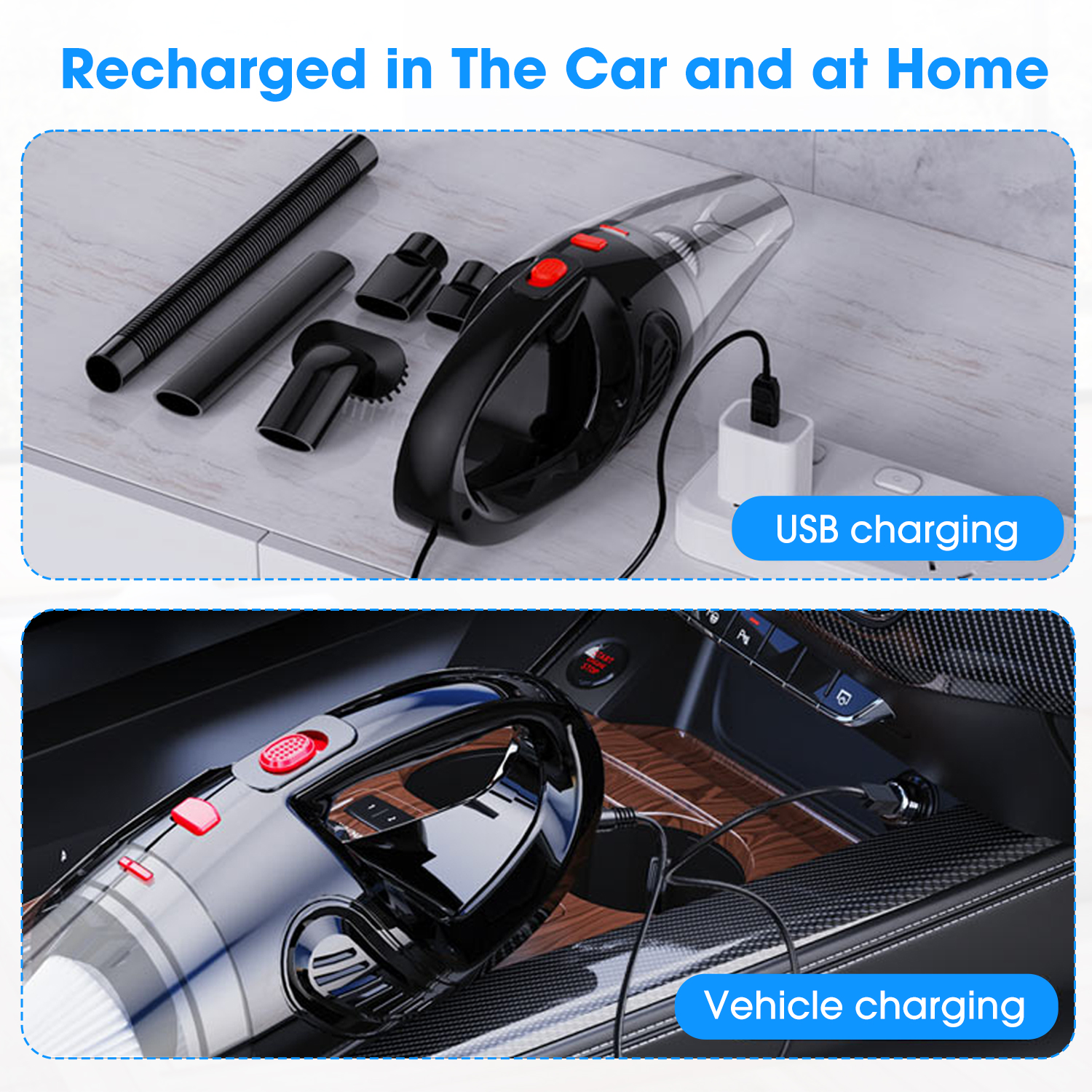iFanze Handheld Vacuum Cordless, 6KPA Powerful Cyclonic Suction Vacuum Cleaner, Car Vacuum Cleaner, Portable Quick Charge Handheld Vacuum with Washable HEPA Filter for Car - image 2 of 10