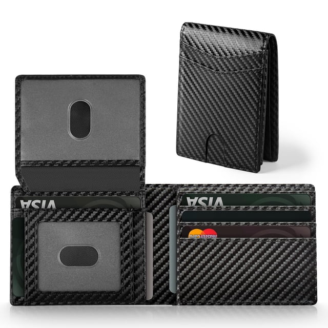 Cartera GNDR de piel negra con bloqueo RFID para hombre