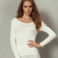 thumbnail image 5 of LiangRou Women's Crew neck Long Sleeve Ultrathin Modal Thermal Underwear Shirt / Top Creamy-White Medium, 5 of 9