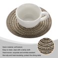 thumbnail image 4 of Uxcell 6pcs Round Braided Placemats 7" Non-Slip Round Table Mats for Dining Tables Washable Heat Insulation Woven Placemats, Brown, 4 of 7