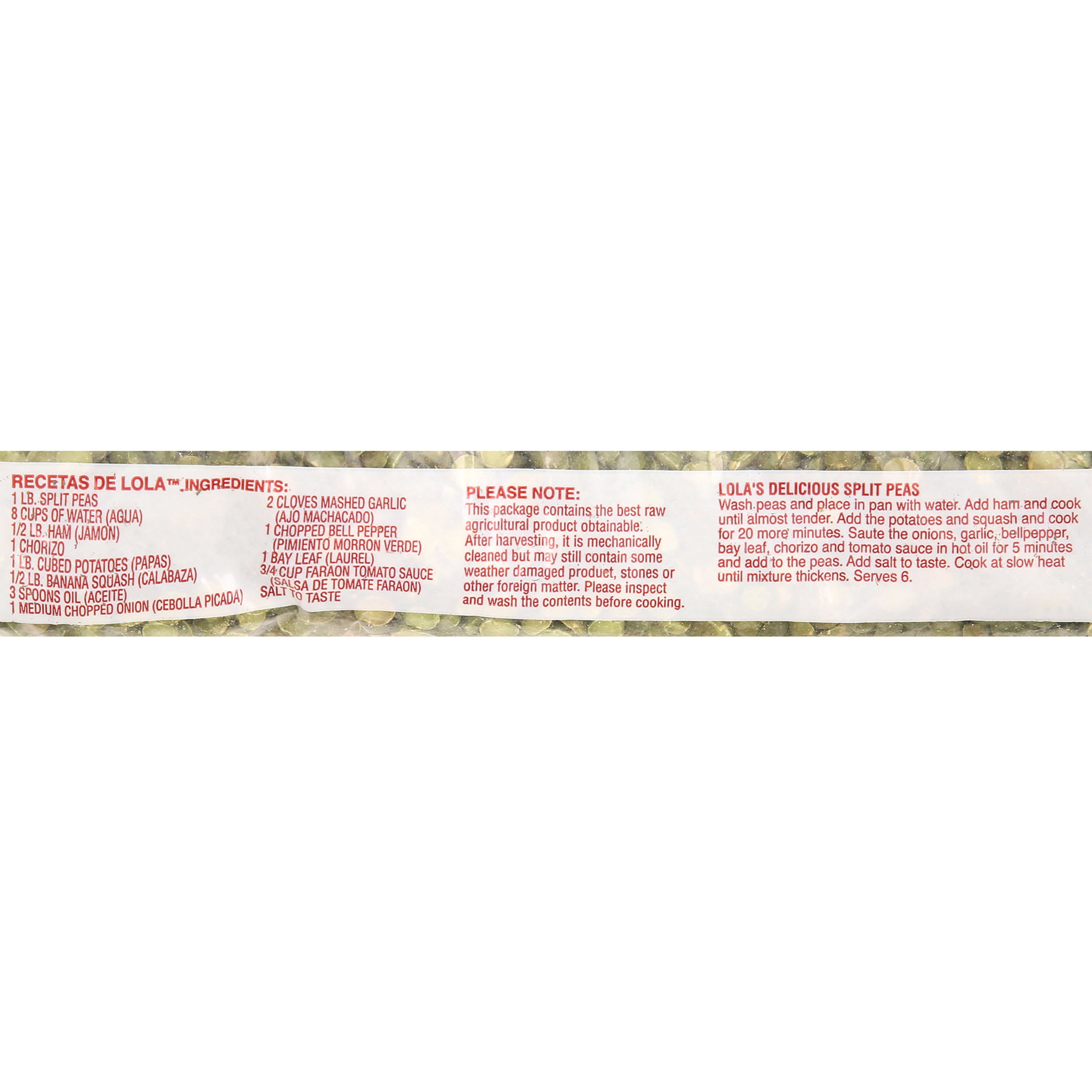 Faraon Chicharos Pelados Green Split Peas, 16 oz