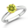 thumbnail image 2 of Gem Stone King 925 Sterling Silver with 10K Yellow Gold Canary Mystic Topaz Solitaire Engagement Ring for Women (1.00 Cttw, Gemstone Birthstone, Round 6MM, Available in Size 5, 6, 7, 8, 9), 2 of 4