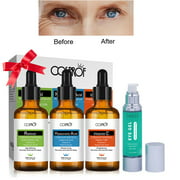 Cosprof 4 Pcs Hydrating Eye Cream & Anti Aging Serum Set Vitamin C Retinol Hyaluronic Acid Serum for Face Reduce Wrinkles, Valentines Day Gifts for Mom