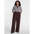 thumbnail image 2 of Terra & Sky Women's Plus Ribbed Henley Sweater Top with Elbow Length Sleeves, Sizes 0X-5X, 2 of 5