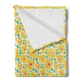 thumbnail image 2 of Flower Soft Flannel Fleece Throw Blanket, Hand-Drawn Petals and Leaves Old Fashioned 1960s Spring Theme, Cozy Plush for Indoor and Outdoor Use, 50" x 60", Dark Coral Sea Green, by Ambesonne, 2 of 5
