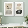 thumbnail image 2 of IDEA4WALL Framed Canvas Print Wall Art Set Forest Flower Pastel Watercolor Polygons Abstract Nature Modern Art Decor Boho Calm/Zen Multicolor for Living Room, Bedroom, Office - White 24"x36"x2, 2 of 5