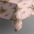 thumbnail image 3 of Pink Highland Cow Flower Pattern Rectangle Tablecloth 60"x84",Waterproof Polyester Rectangle Table Cloth, Wipeable Spillproof Polyester Tablecloth for Dining, Camping, Indoor and Outdoor, 3 of 5