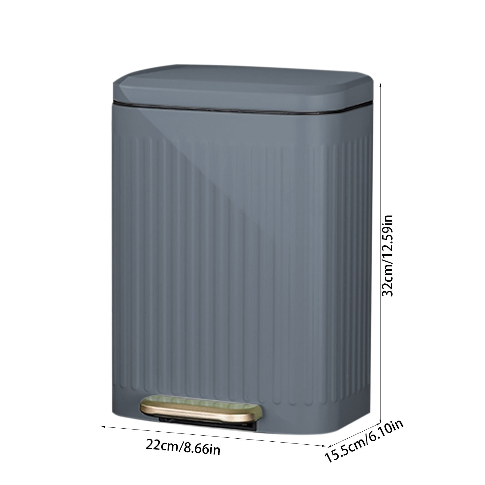 Kitchen Trash Can, Stainless Steel Step-On Garbage Can with Lid, Tall Kitchen & Bathroom Trash Can, Small Office Waste Bin - Xuniizn