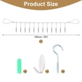 thumbnail image 2 of Uxcell 1 Set Wall Hanging Photo Display Cable Wire Rod with 12 Pcs Alligator Clips 5Ft Hanging Picture Frames Silver, 2 of 6