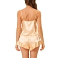 thumbnail image 3 of Unique Bargains Women's Satin Sexy Lingerie Cami Tops with Shorts Sleepwear Pajamas Sets, 3 of 5