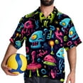 thumbnail image 4 of Alien Men's Button Down Hawaiian Print Short Sleeve Casual Summer Beach Shirts, 4 of 6