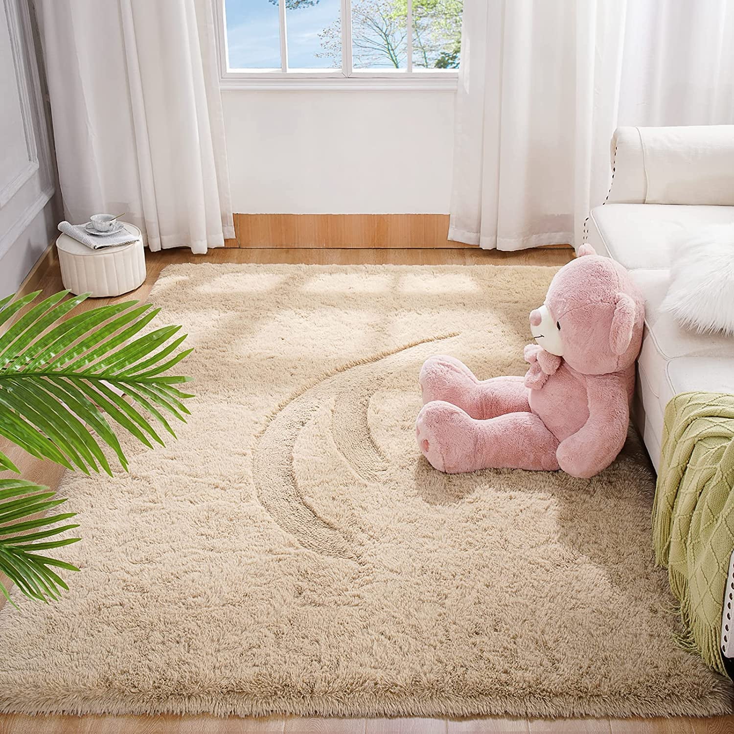 Lochas Soft Plush Fluffy Rugs Modern Indoor Shaggy Area Rug for Bedroom Living Room Home Decorative Floor Carpet,5'x8',Camel