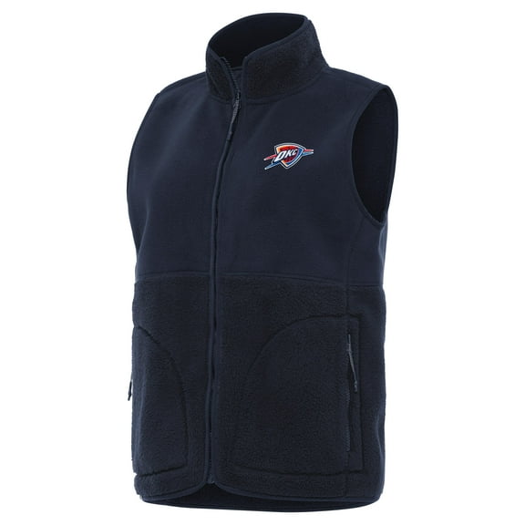 Women's Antigua Navy Oklahoma City Thunder Nostalgic Full-Zip Vest