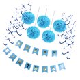 thumbnail image 1 of Feliz cumpleaños colgando guirnalda pompom flores bolas remolino kits de decoración azul Sunnimix Decoración de la fiesta de cumpleaños, 1 of 6