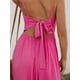 thumbnail image 5 of Vestido largo CUPSHE con cuello en V retorcido, sin mangas, rayón rosa intenso, 5 of 8