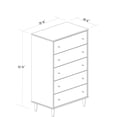 thumbnail image 5 of Farmhouse Rustic Walnut Mid Century 5 Drawer Chest, 5 of 5