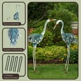 thumbnail image 3 of Pure Garden Crane Garden Statues Set of 2 - Metal Yard Art Outdoor Decor, 3 of 9