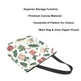 thumbnail image 3 of FORMRS Womens Canvas Tote Bag with Zipper Inner Pocket Shoulder Handbag, White Christmas Holly, 3 of 7