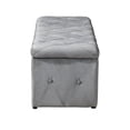 thumbnail image 2 of 39-inch Wide Rectangle Lift Top Storage Ottoman with 2pcs Small Ottomans, Velvet Upholstered Gray Tufted Footrest Stool, Entryway Shoe Bench Bedend Bench Coffee Table for the Living Room, 2 of 10